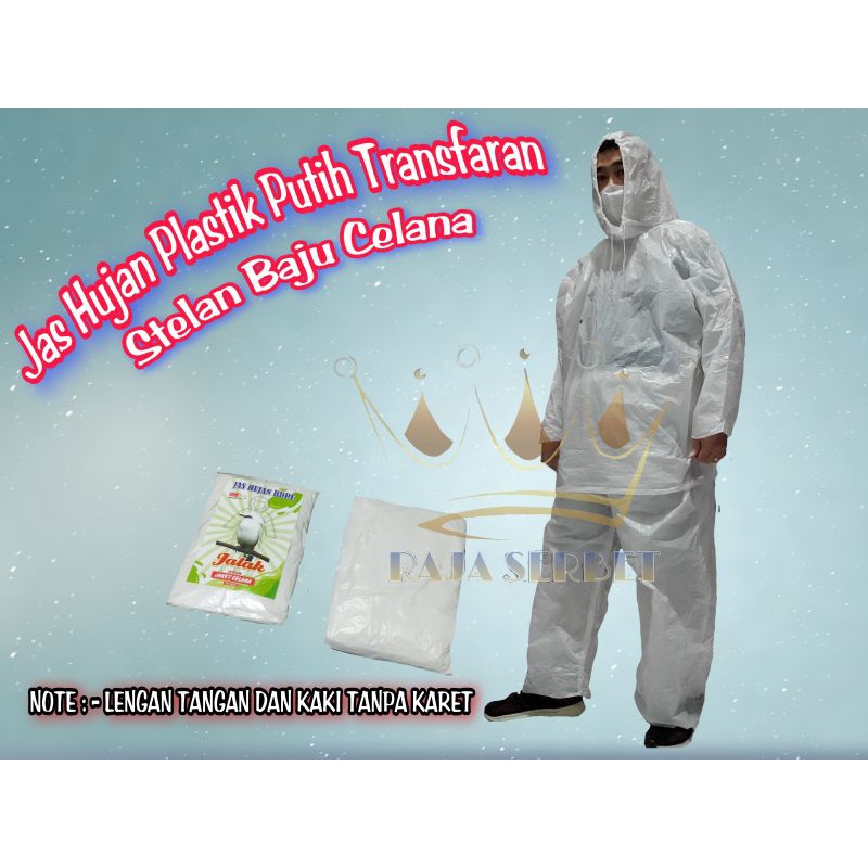 Jas Hujan Stelan Jaket celana TRANSPARAN