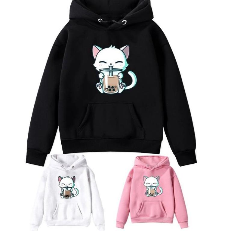 sweater anak perempuan/baju anak /hoodie anak kitten boba/ootd {BNR.10De22ᶻ}