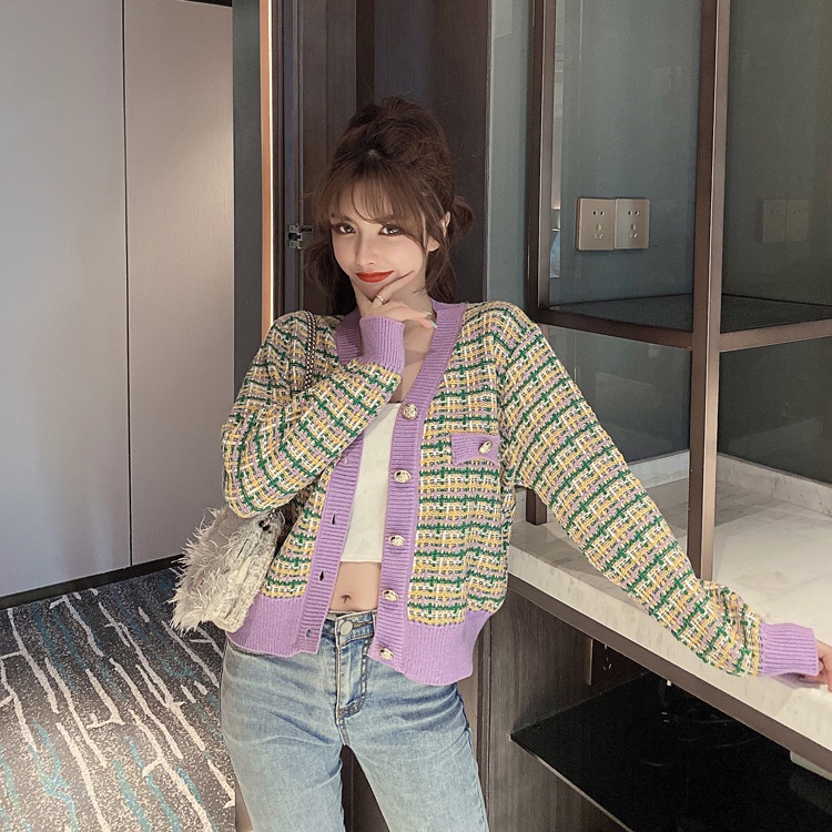 cardigan wanita rajut/ baju rajut wanita lengan panjang loose import korean style kekinian import kardigan crop