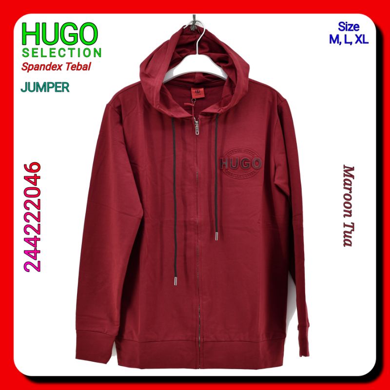 Jumper Kaos Hoodie Lengan Panjang Hugo Selection 244222046