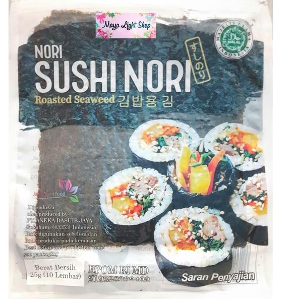 

STAR BRANDS Paket sushi nori 10 lembar + bambu sushi sushimat tikar penggulung halal murah bento kimbap seaweed rumput laut !!