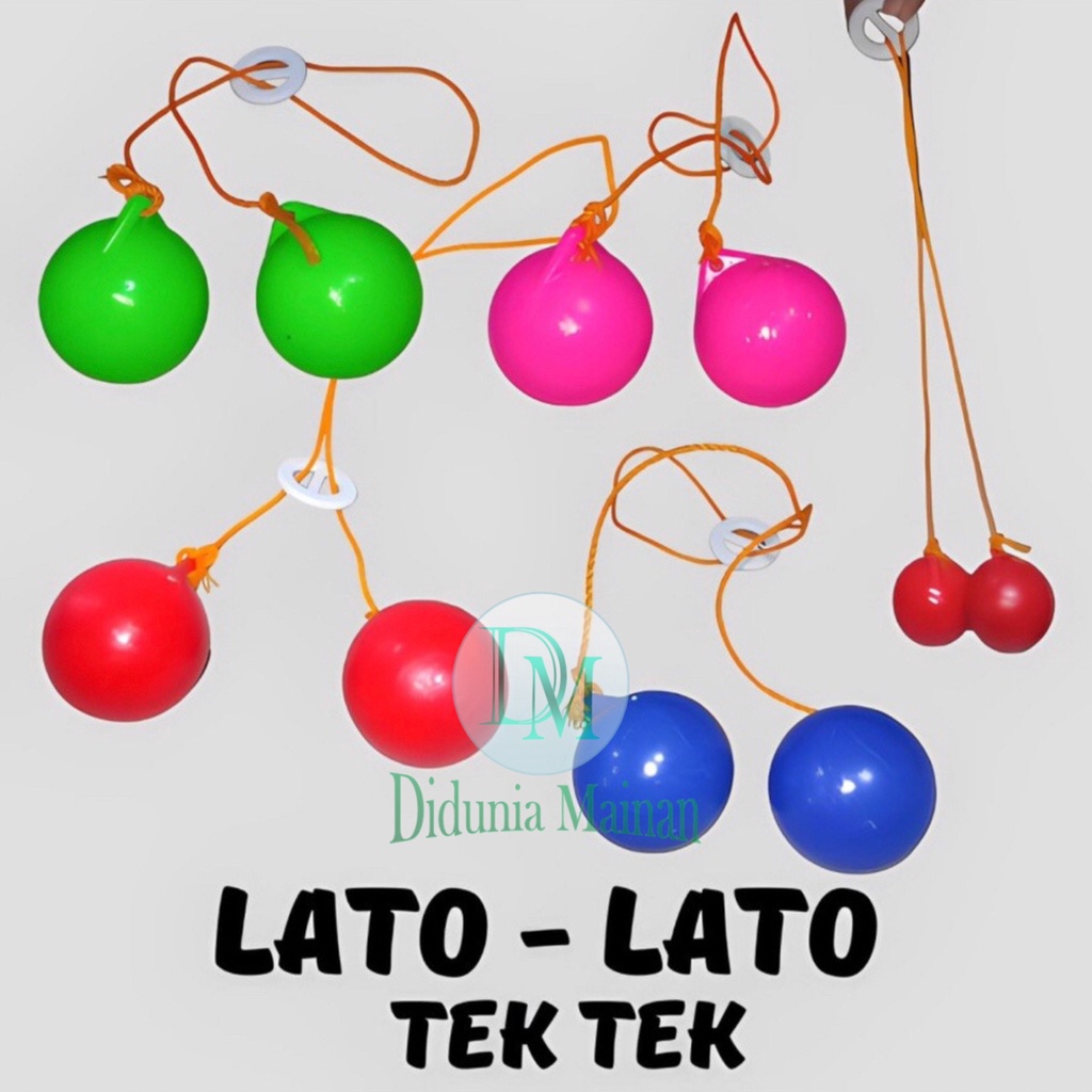 Mainan jadul anak lato lato tek tek bola etek etek latto latto warna warni clackers ball