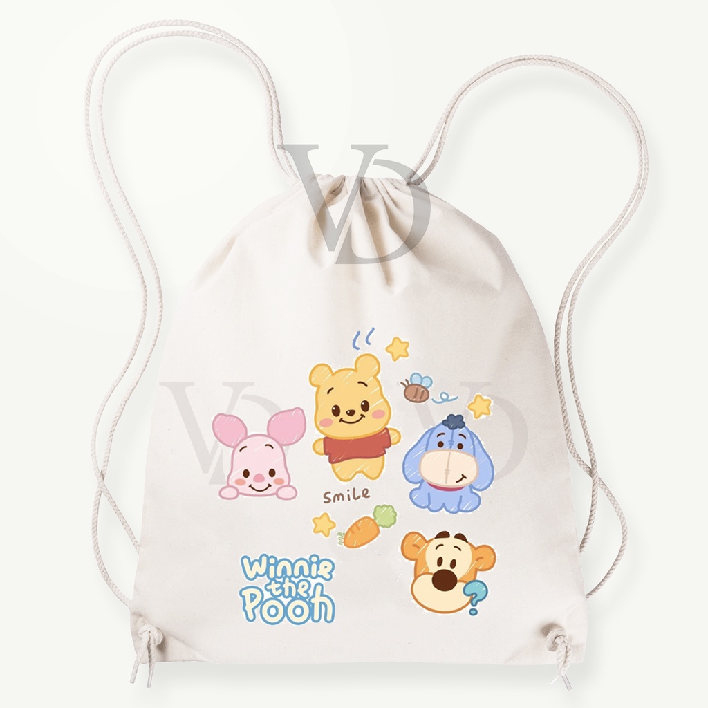 tas serut kanvas disney cartoon / tas gendong lucu / hampers anak