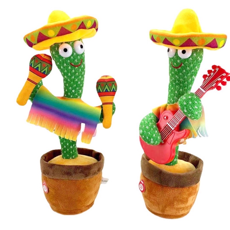 Mainan Boneka Kaktus LED Menari Music Dan Rekam Suara/Dancing Cactus Toy Dancing Cactus