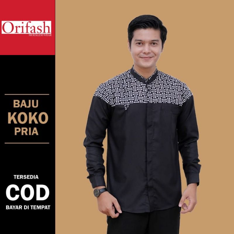 Baju koko pria lengan panjang terbaru 2023 dewasa koko putih jumbo premium