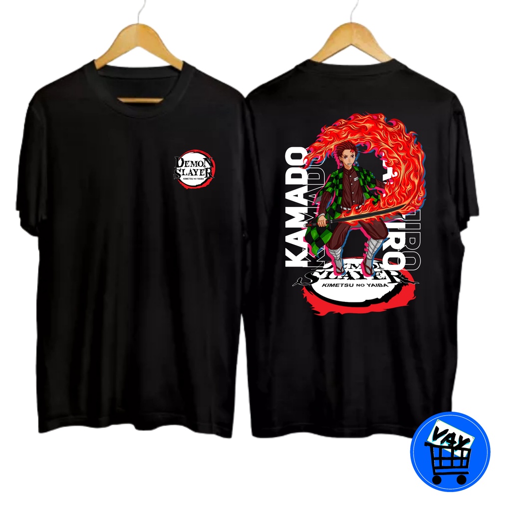 Baju kaos cowo cewe anime demon slayer /kaos distro sablon /kaos baju t-shirt bahan combed sablon an