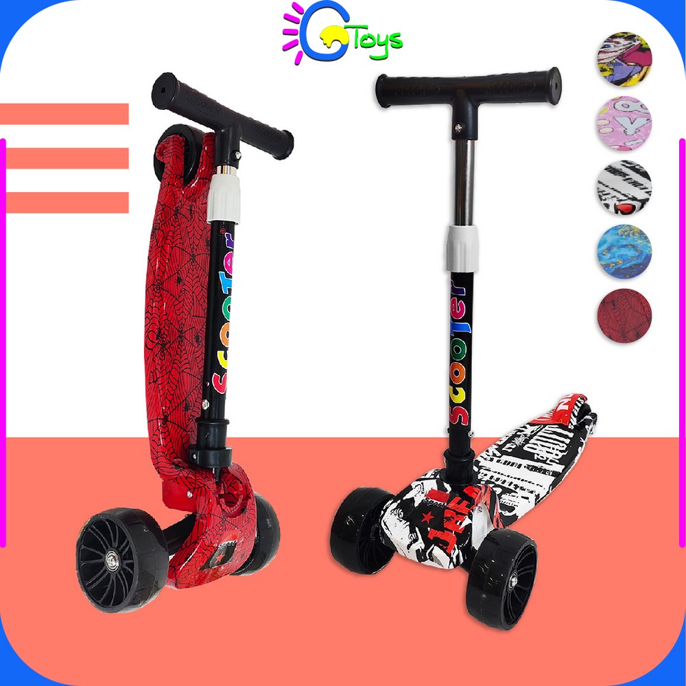 CR-M252 Mainan Skuter Anak Karakter Scooter Roda 3 Otoped Anak Bisa Dilipat Injak Mainan Outdoor Kic