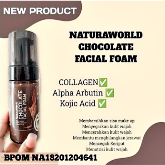 Natura Chocolate Facial Foam (NCFF) by Natura World Kemasan 1 Botol