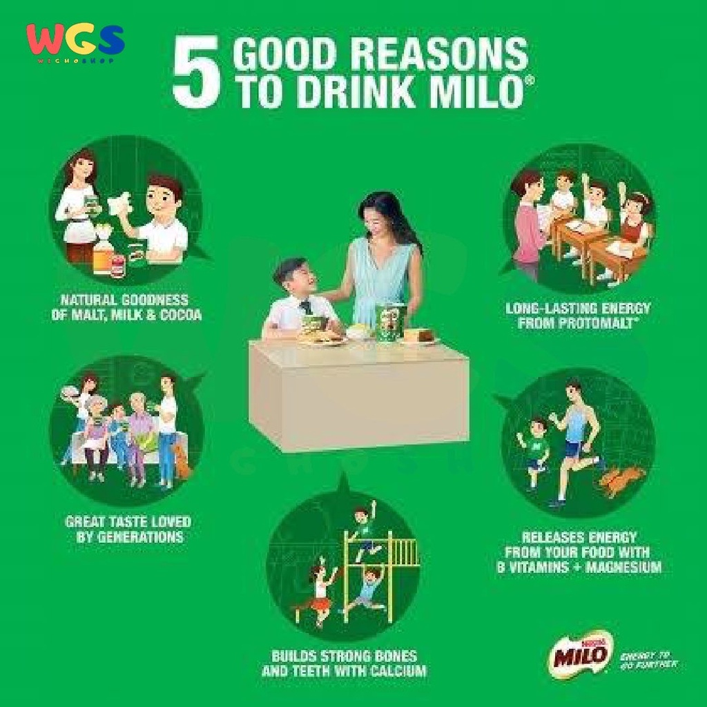 Nestle Milo 2 in 1 Calcium Plus Less Sugar Chocolate Drink 12s x 30g