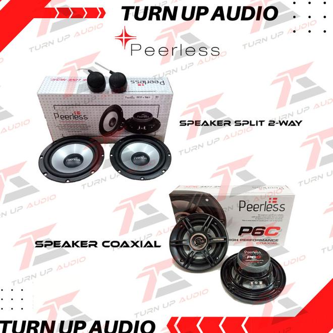 Paket Audio Mobil Full Set Speaker Pintu Peerless Split 2-Way Coaxial