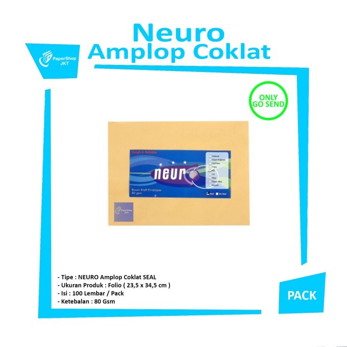 

✨NEW✨ - KHUSUS GOSEND!! Neuro Amplop Coklat Ukuran Folio SEAL
