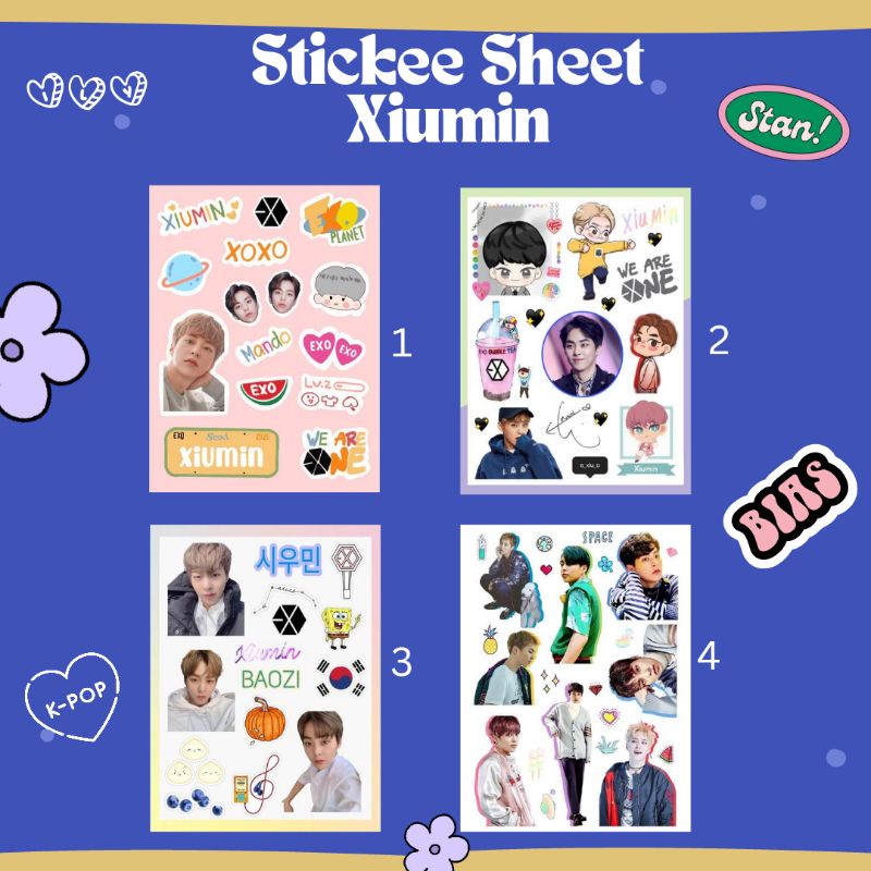 

sticker sheet xiumin EXO Member (bisa COD)