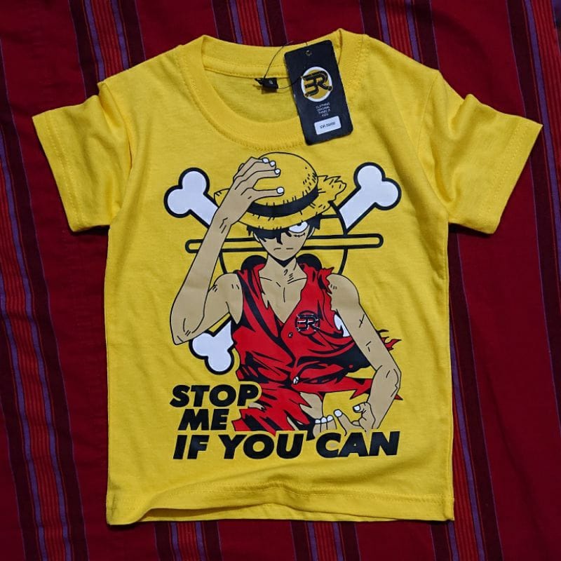 Atasan Baju Kaos Anak Laki Laki One Piece Monkey D'Luffy Original Cotton 30s Ingkigs Kids Fahion Style