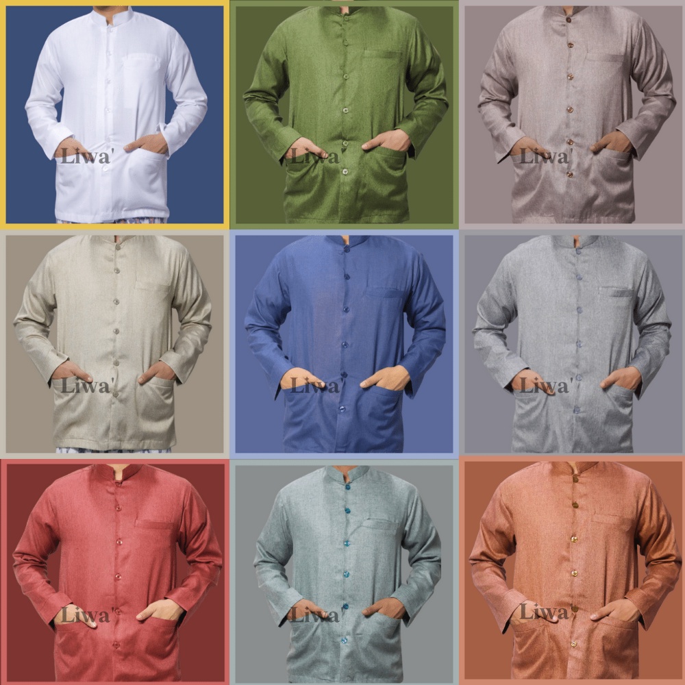 Liwa koko Haibah baju pria muslim dewasa habaib original polos premium model ammu lengan panjang ber