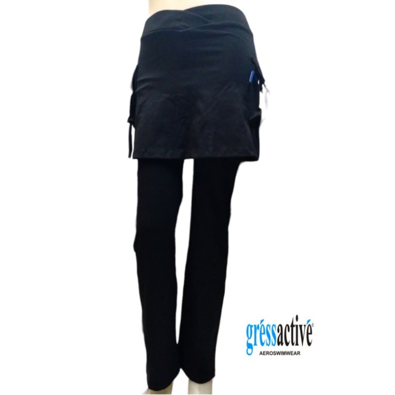 Celana senam panjang rok kantong hitam/Celana Senam Panjang Rok Kantong/Celana senam rok cargo Hitam