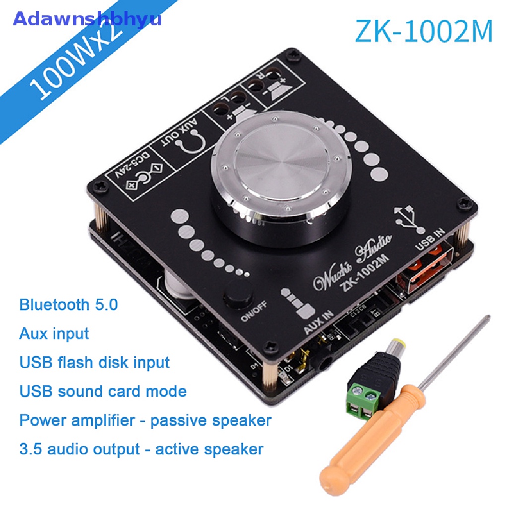 Adhyu ZK-1002M 100W+100W Bluetooth 5.0 Power Audio Amplifier Board Stereo Amplificador ID