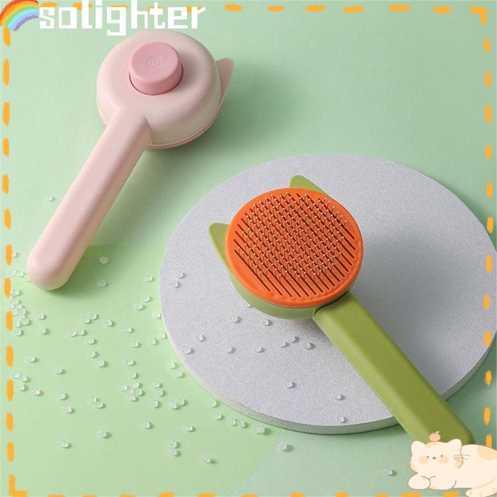 Solighter Pet Hair Brush Sikat Sisir Jarum Anjing Penghilang Bulu Lucu