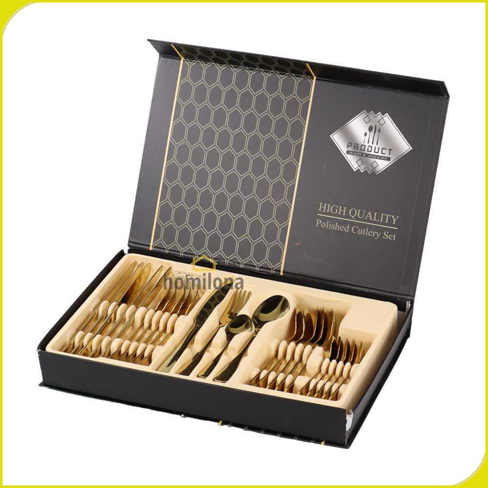 TaffHOME Set Perlengkapan Makan Sendok Garpu Pisau Cutlery 24 PCS - TW824