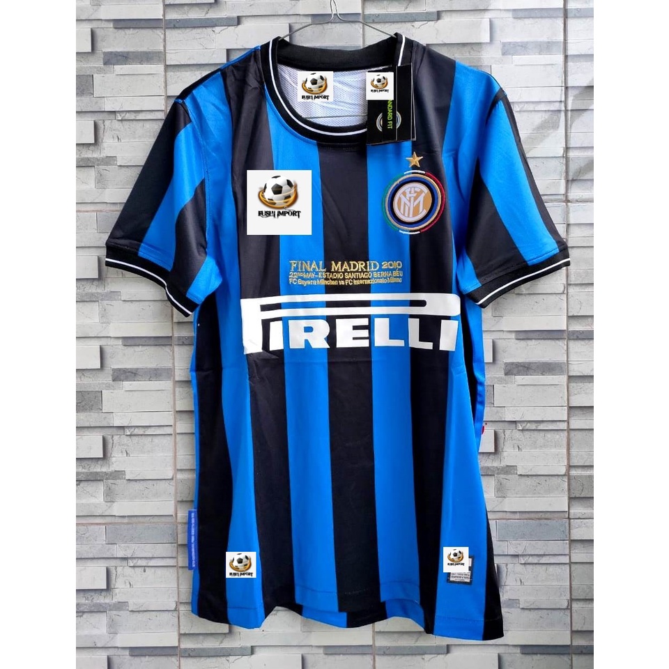 Jersey Baju Bola Retro Inter Home 2010 2011 ( Final Madrid ) Grade Ori