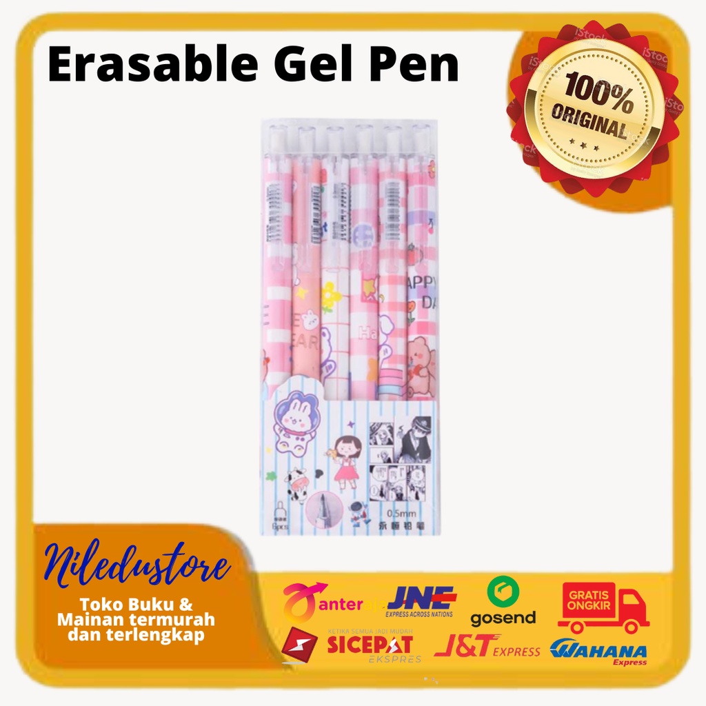 

pen bisa hapus/pen gel hapus/erasable pen lucu fancy pen karakter yang bisa di hapus