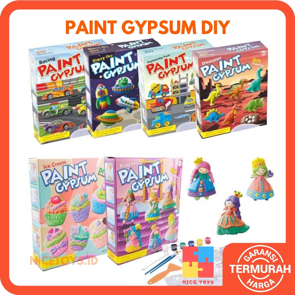 DIY Painting Gypsum Kit Mewarnai Patung Lukis Gypsum Mainan Anak Mainan Prakarya Anak Mainan Cetak Patung Mainan Montessori Anak Sensory Play