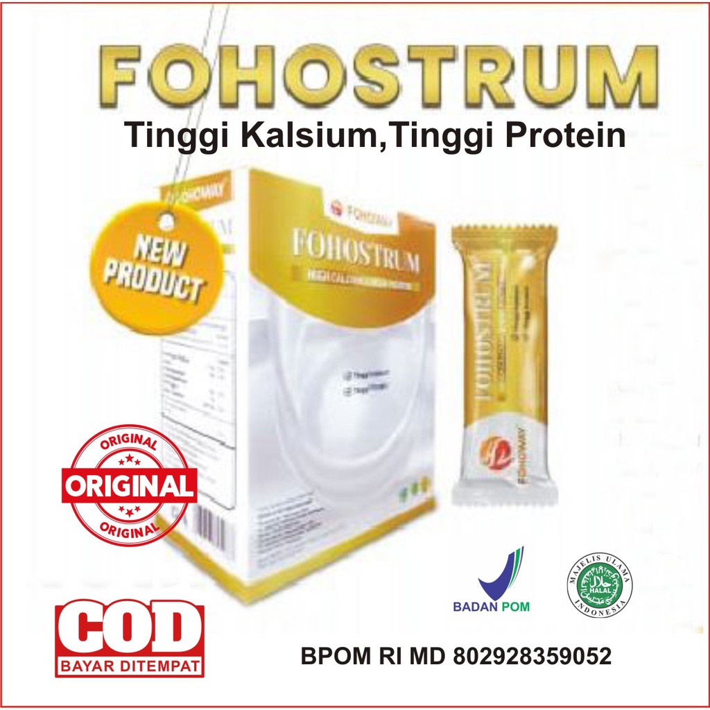 Susu Kolostrum Fohoway Fohostrum Tinggi Kalsium Tinggi Protein Legal BPOM dan Halal MUI