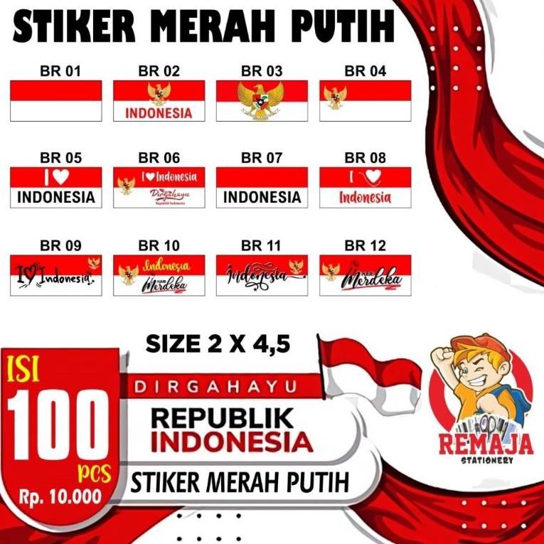 

(A-I8I♥☞) Stiker / sticker pipi Merah Putih isi 100pcs / Tempelan pipi murah top produk
