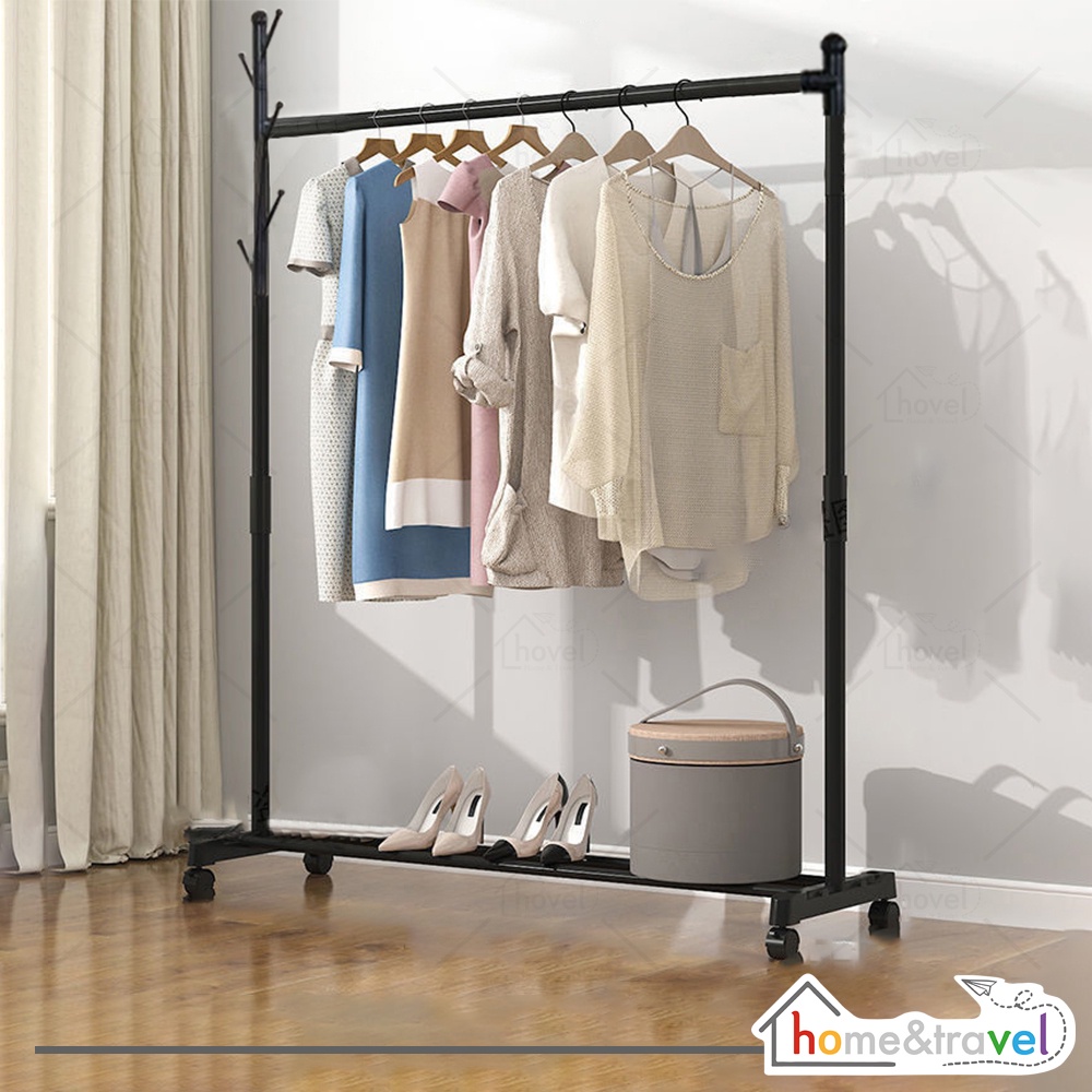 HOVELSHOP Stand Hanger Single Gantungan Baju Tas Topi Butik Display Jemuran Serbaguna