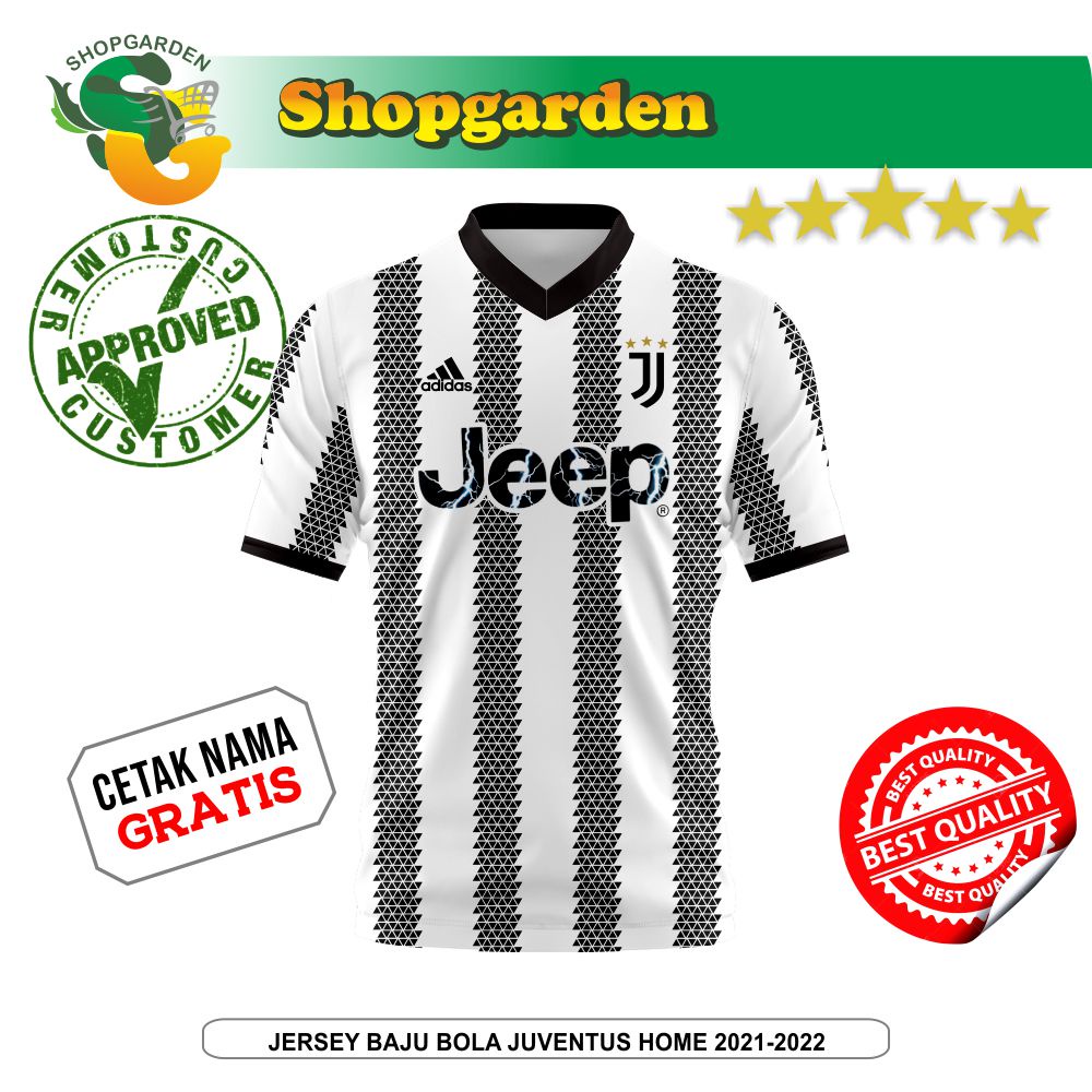 Baju Jersey Bola  Futsal_JUVENTUS_HOME_2021-2022 Jersey Dewasa Premium Jumbo|SHOPGARDEN