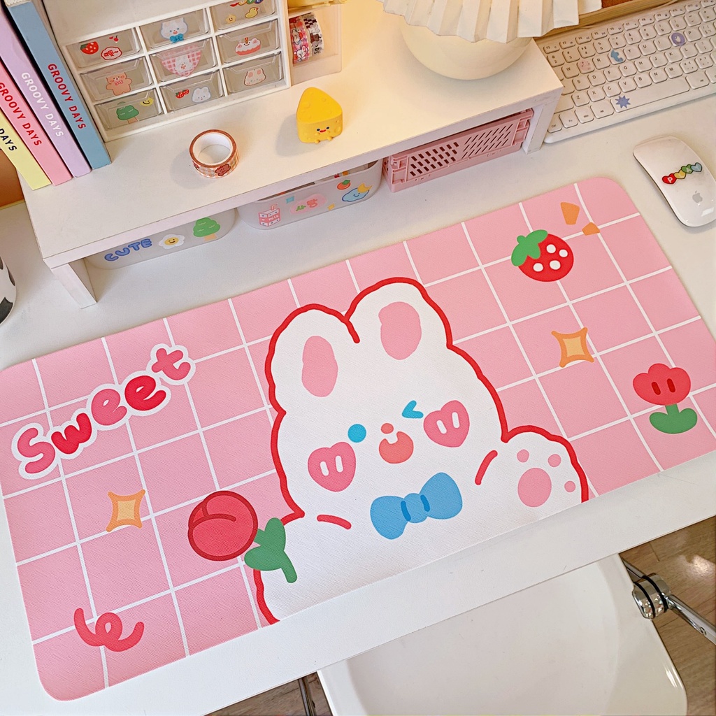 66*29.5cm Waterproof Cartoon Cute Girl Pattern Non-slip Computer Gaming Mice Pad Mousepad