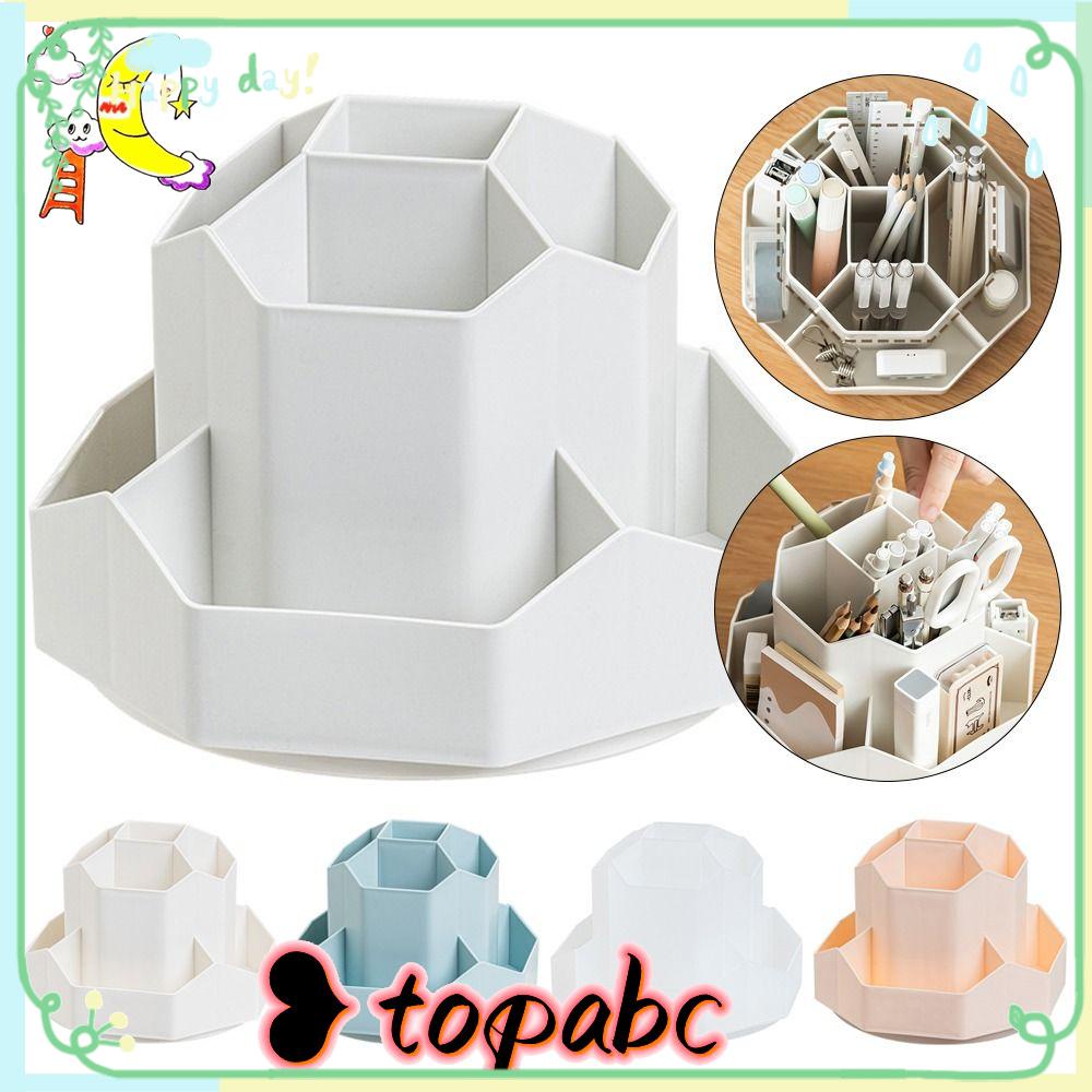 Top Rotate Pen Holder Multifungsi Alat Tulis Kapasitas Besar Desktop Storage Box