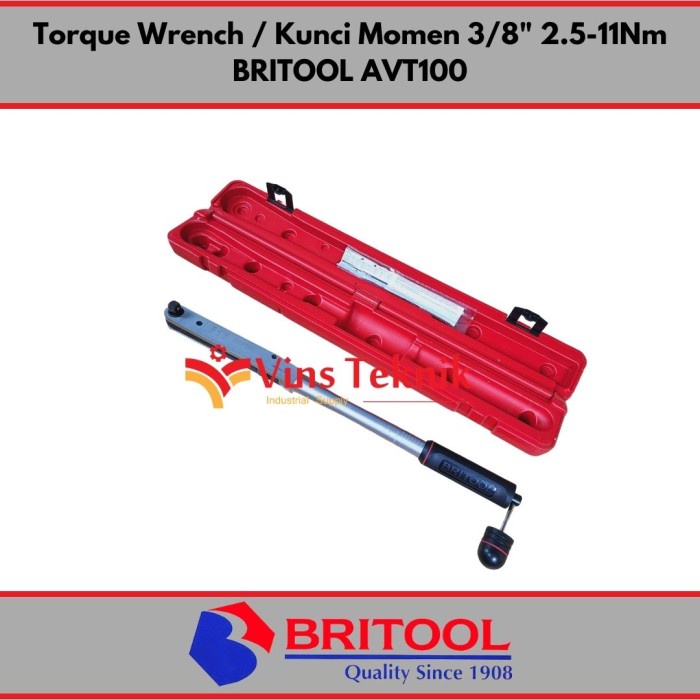 Kunci Momen Kunci Torsi 3/8Inch Torque Wrench Avt 100 Britool Avt100A