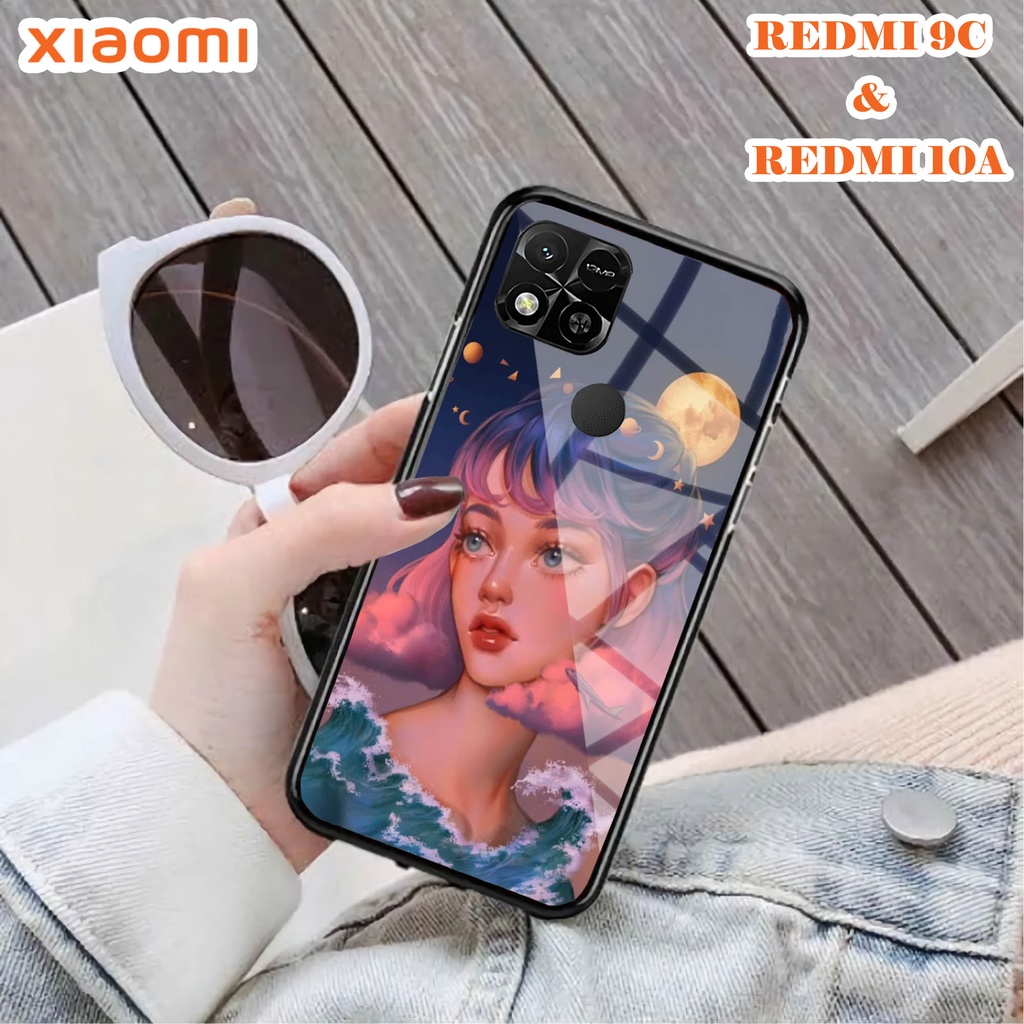 Softcase Glass Kaca REDMI 10A & REDMI 9C - Case Handphone REDMI 10A & REDMI 9C [T91].