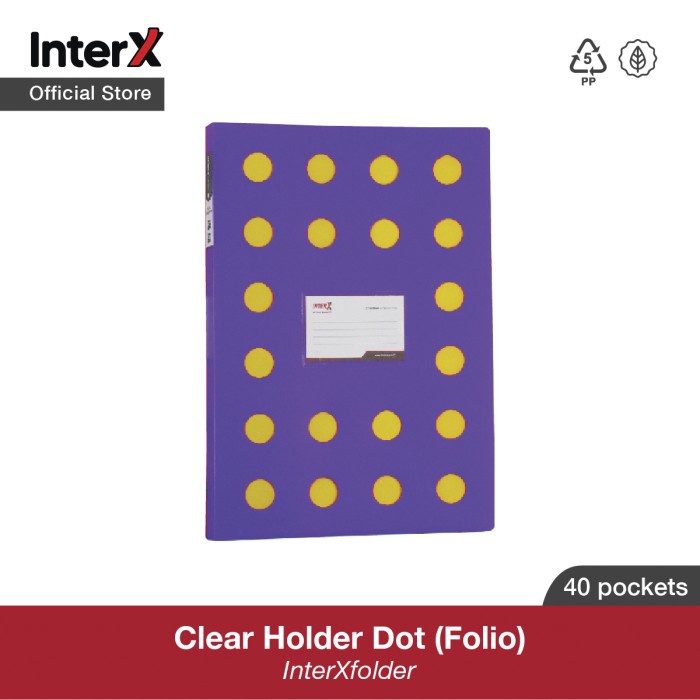 

✨NEW✨ - InterX Clear Holder 40 Pc Folio Dot Series w/ inner bag - Hitam