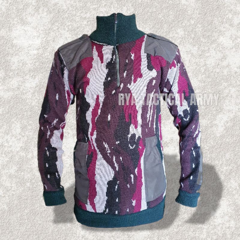 sweater rajut loreng kopassus tni ad | sweater rajut loreng army | sweater rajut pria wanita dewasa