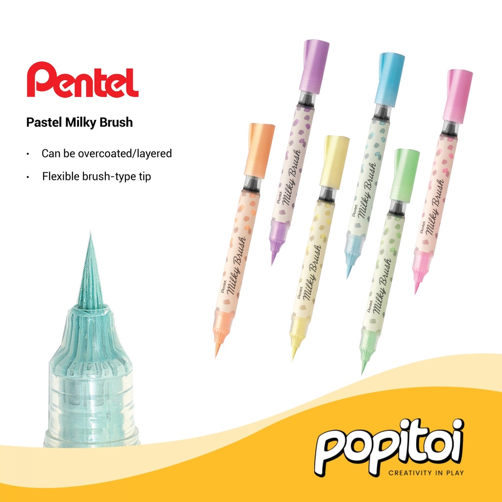 

Pentel Pastel Milky Brush Pen Warna Warni Lucu