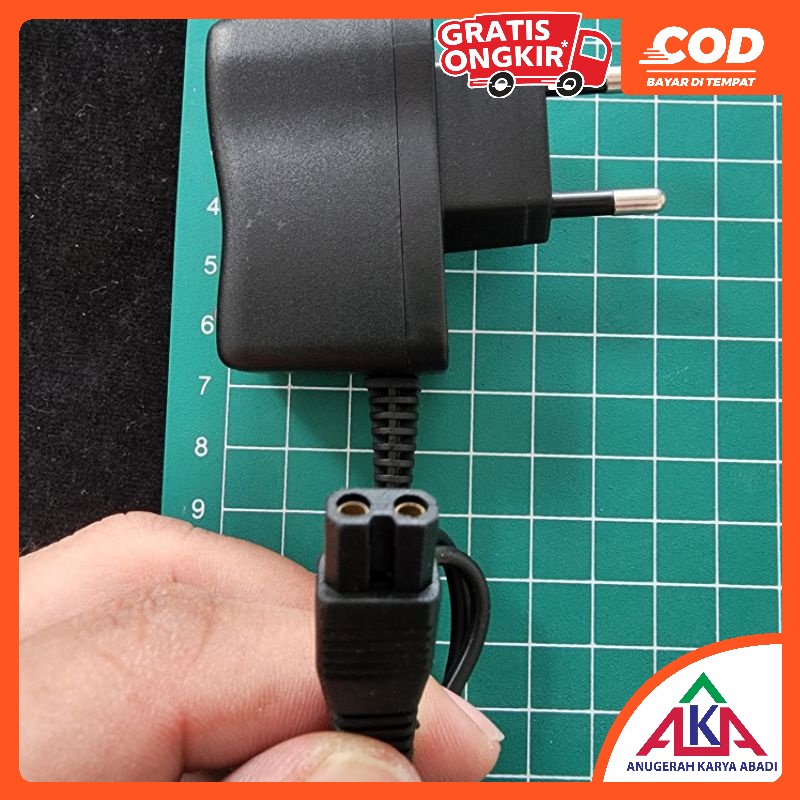 Charger Senter Kepala 2 Lubang Cas Kipas lampu emergency 2 lubang kecil