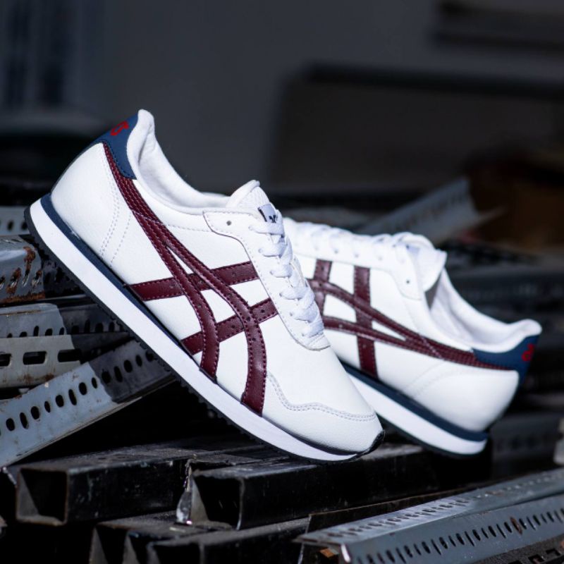 [BEST SELLER] ASICS TIGER RUNNER WHITE BURGUNDY