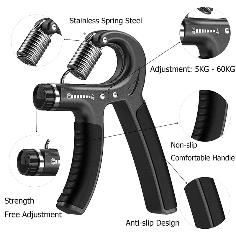 5-60kg Adjustable Handgrip Hand Grip Alat Fitness Olahraga Otot Tangan Latihan Yoga Training Fitness