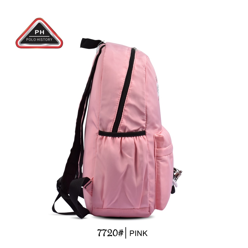 ( FF ) Tas Sekolah Import Anak Polo History 7720 Ransel Wanita Tas Laptop Free Gantungan Lucu