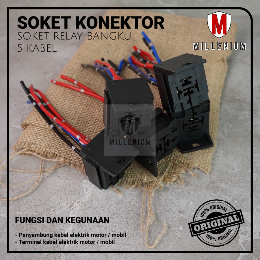 SOKET KABEL RELAY - SOCKET RELAY KLAKSON &amp; LAMPU GANDENG / SUSUN / DUDUK / BANGKU 5 KABEL