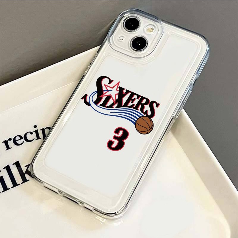 IPHONE Casing Ponsel Lembut 76ers Dan Panas Kompatibel Untuk Iphone14 11 13 12 Pro XS Max Casing Tahan Guncangan X XR 78 6 6S Plus Cover TPU Transparan
