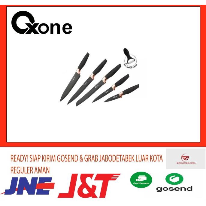 Oxone OX 609N . Pisau 6Pcs Set With Peeler Black . Baru