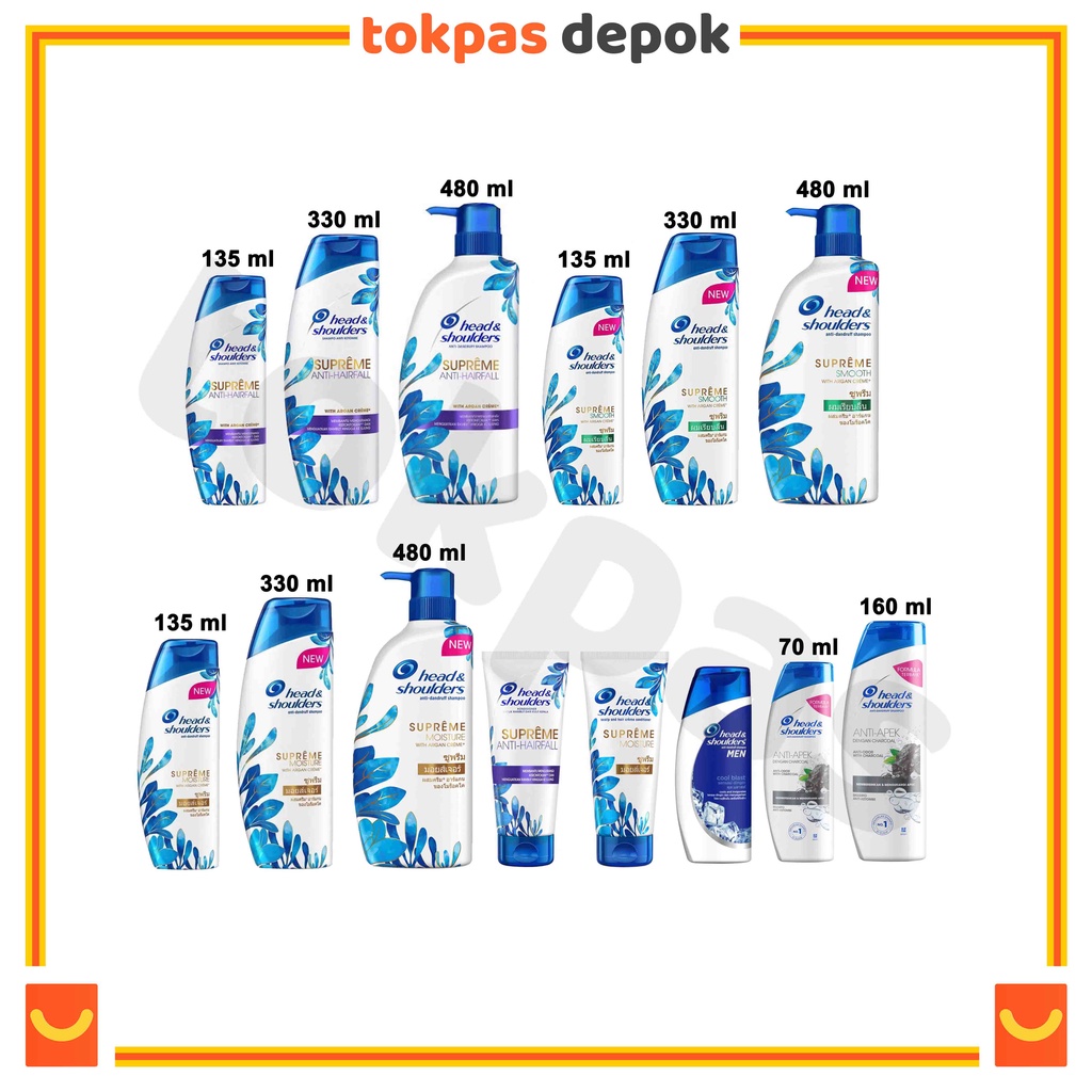 Head & Shoulders Shampoo / Conditioner Supreme Anti-HairFall / Moisture / Smooth / Anti Apek / Cool 