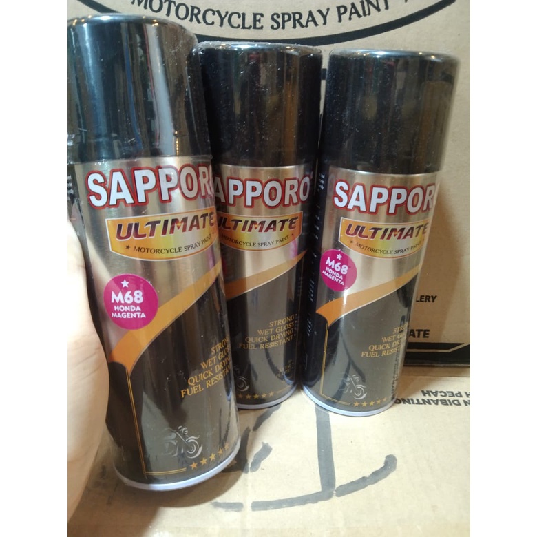 cat spray pilok pilox cat semprot sapporo ultimate saporo M68 honda magenta pink magenta 400ml