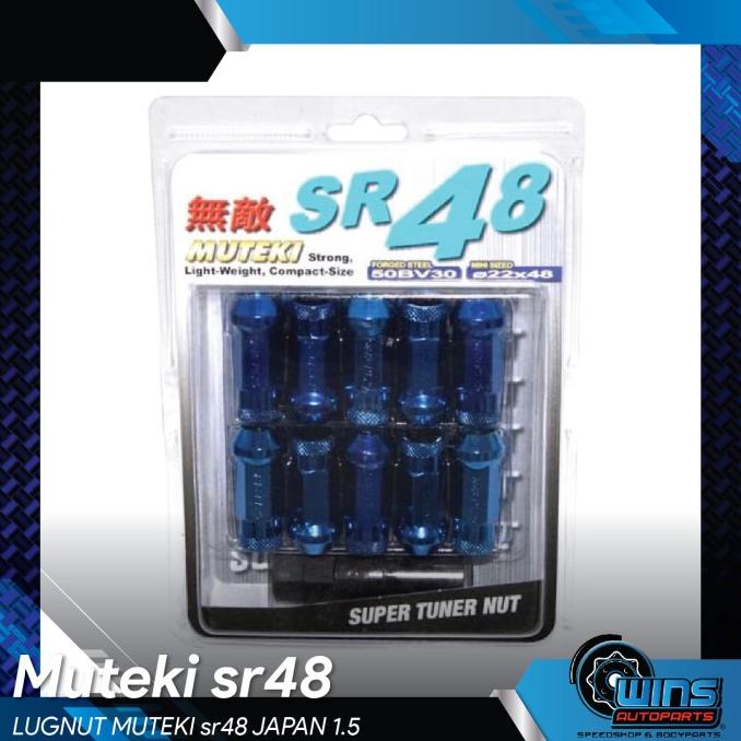 LUGNUT MUTEKI sr48 JAPAN 1.5 MERAH BIRU LUG NUT MUITEKI BAUT RACING