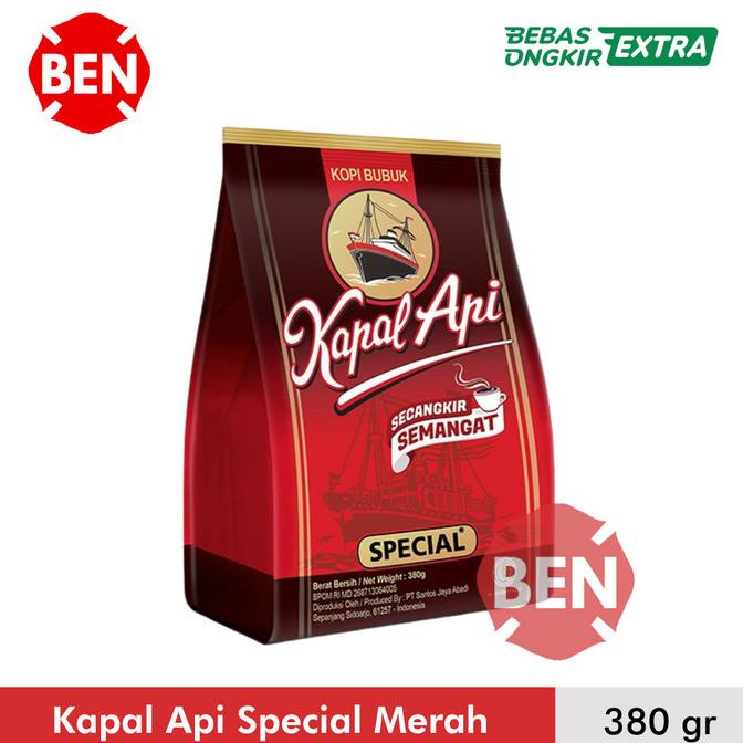 

[BISA COD] Kopi Kapal Api Spesial Merah 380g 380gr 380 g gr gram - Besar Jumbo