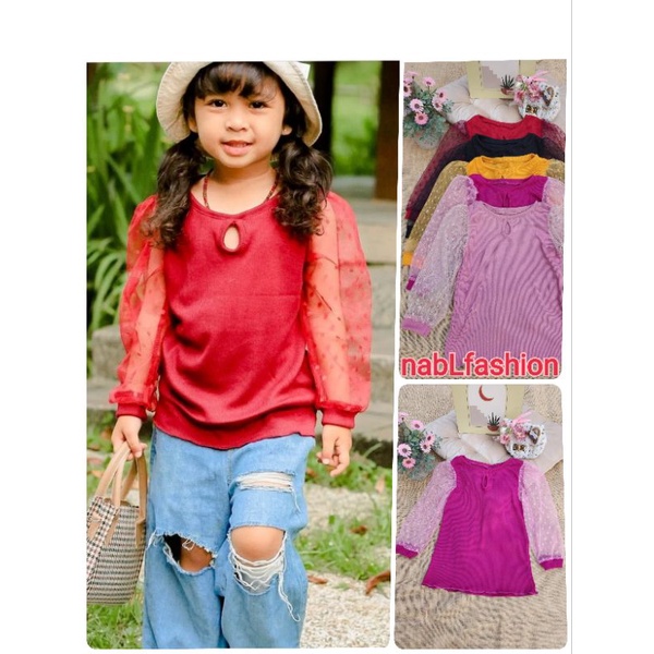 Chalista blouse allsize 2-5thn / atasan brukat anak perempuan nablfashion