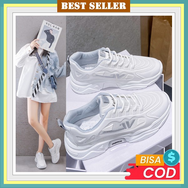 Sepatu Ket Sneaker Wanita Murah Sneakers Terbaru Sport Kets C Ea5 Xk592 Flat Ps02 Merah - Merah, 37 