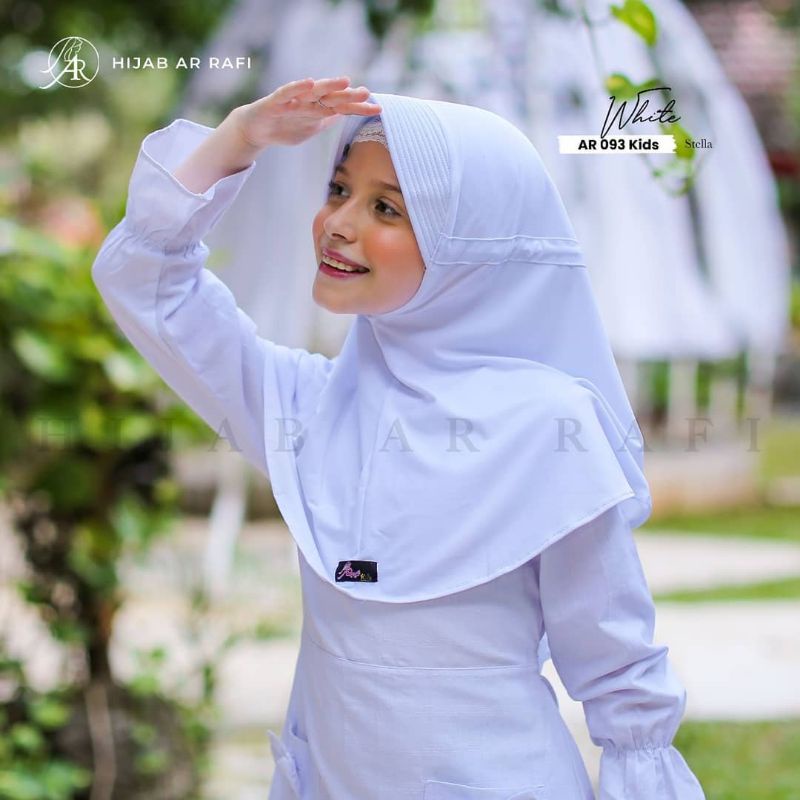 Hijab kids putih dan Hijab Sekolah ( Ar 093 kids ) by arrafi ori